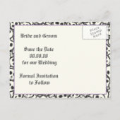 Elegant skulls Halloween bruiloft Save the Date Aankondigingskaart (Achterkant)