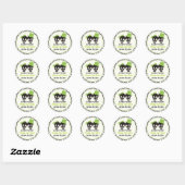 Elegant skulls Halloween bruiloft Save the Date Ronde Sticker (Vel)