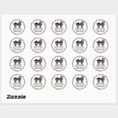 Elegant skulls Halloween bruiloft Save the Date Ronde Sticker (Vel)