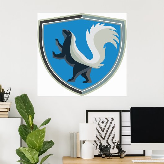 Elegant Skunk Emblem Wildlife Geïnspireerd Crest Poster