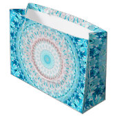 Elegant Sky Blue Crystal Birthday Groot Cadeauzakje (Achterkant Gekanteld)