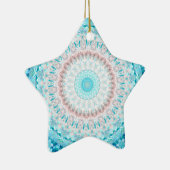 Elegant Sky Blue Crystal Mandala Keramisch Ornament (Rechts)