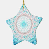 Elegant Sky Blue Crystal Mandala Keramisch Ornament (Links)