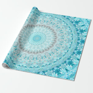 Elegant Sky Blue Mandala  Cadeaupapier