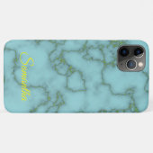 Elegant Sky Blue met Gold Marble en op maat gesned Case-Mate iPhone Case (Achterkant (horizontaal))