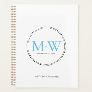 Élégant Sky Blue Monogram Mariage