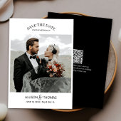 Elegant Sla de Datum Foto QR Code Bruiloft Kaart
