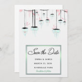 Elegant Sla de uitnodiging voor de datum op (Voorkant / Achterkant)