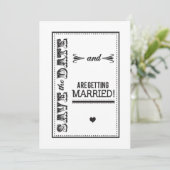 Elegant slaat de datum op save the date (Staand voorkant)