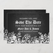 Elegant slaat de Victoriaans Vlaanderen zwarte dat Save The Date (Voorkant / Achterkant)