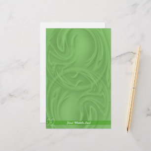 Elegant Slagen over Groene Abstract Aangepast Briefpapier