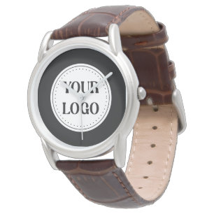 Elegant & Slank Zwart QR Code Logo-ontwerp Horloge