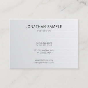 Elegant Sleek Plain Silver Glamor Trendy Luxury Visitekaartje