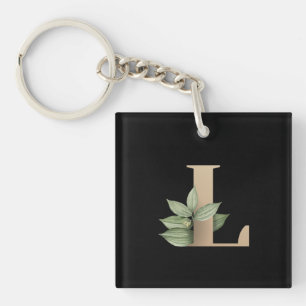 Elegant Sleutelhanger van flesmonogram letter L