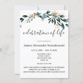 Elegant Smaakvol Bloemen Leven Viering Begrafenis Kaart