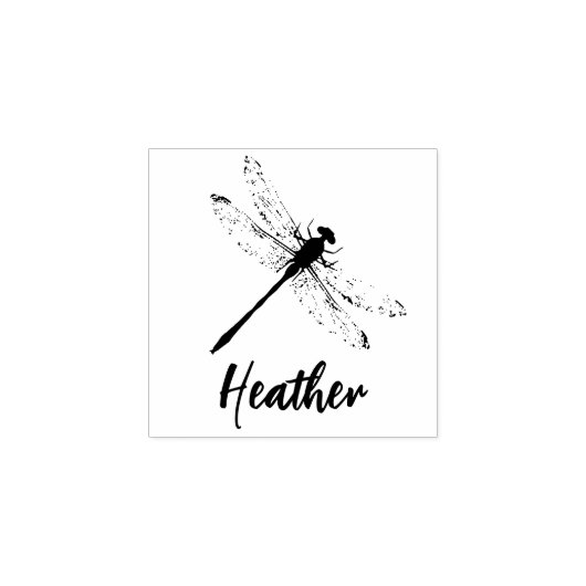 Elegant Small Custom Name Dragonfly Rubberstempel (Afrduk)