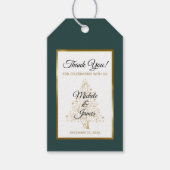 Elegant Smaragd Groen Goud Winter Bruiloft Cadeaulabel (Voorkant)