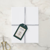 Elegant Smaragd Groen Goud Winter Bruiloft Cadeaulabel (Met Touw)
