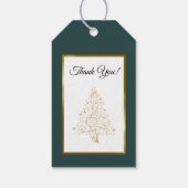 Elegant Smaragd Groen Goud Winter Bruiloft Cadeaulabel (Achterkant)