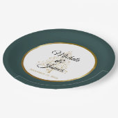 Elegant Smaragd Groen Goud Winter Vakantie Bruilof Papieren Bordje (Gekanteld)