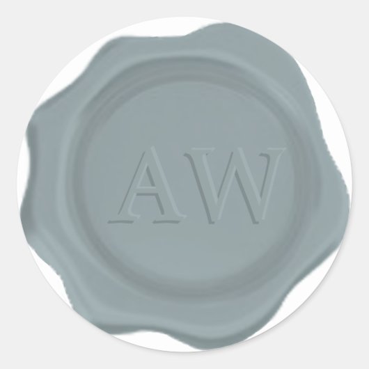 Elegant Smaragd Groen Monogram Bruiloft Wax Seal Ronde Sticker (Voorkant)