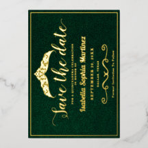 Elegant Smaragd Groen Quinceañera Save The Date
