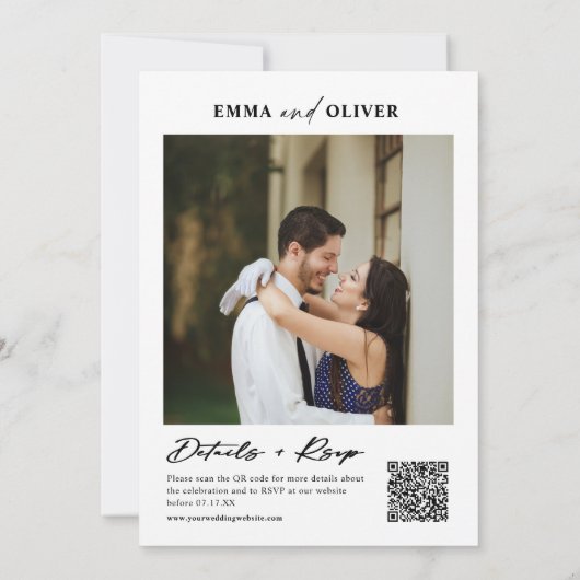 Elegant smaragdgroen gelukkig ooit na QR-code Kaart (Achterkant)