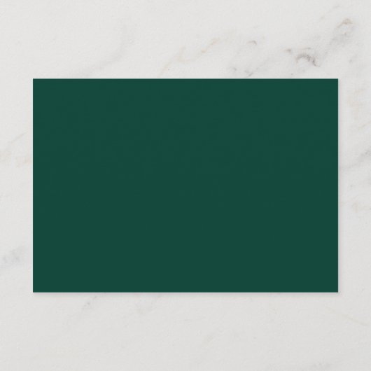 Elegant Smaragdgroen Horizontaal Klassiek Goud Informatiekaartje (Achterkant)