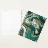 Elegant smaragdgroen marmer met goudkleurige vlekk planner (Display)