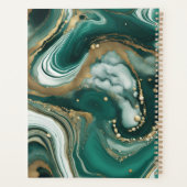 Elegant smaragdgroen marmer met goudkleurige vlekk planner (Achterkant)