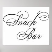 Élégant Snack Bar Script noir | Tableau horizontal (Devant)