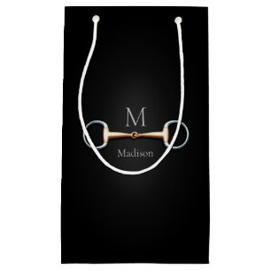 Elegant Snaffle Bit Monogram Zwarte Op Maat Gemaak Klein Cadeauzakje