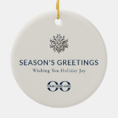 Elegant sneeuwvlok Logo Ornament (Achterkant)