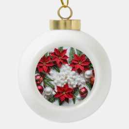 Elegant sneeuwvlok Ornament met feestelijke poinse