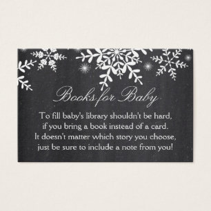 Elegant Sneeuwvlokken Baby shower Breng een Boek K Visitekaartjes