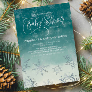Elegant sneeuwvlokken Baby shower Kaart