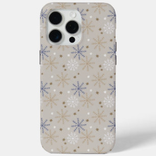 Elegant Sneeuwvlokpatroon Beige iPhone 15 Pro Max Hoesje