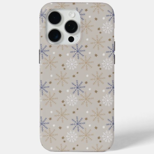 Elegant Sneeuwvlokpatroon Beige Case-Mate iPhone Case (Achterkant)