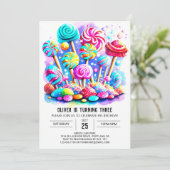 Elegant Snoep bewerkbare Verjaardag Kaart (Staand voorkant)