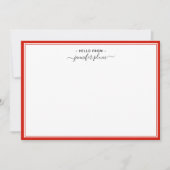Elegant Snoep Red Script 'Hallo van' Notitiekaartje (Voorkant)