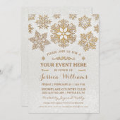 Elegant Snowflake Any / All Occasion Invitation Kaart (Voorkant / Achterkant)