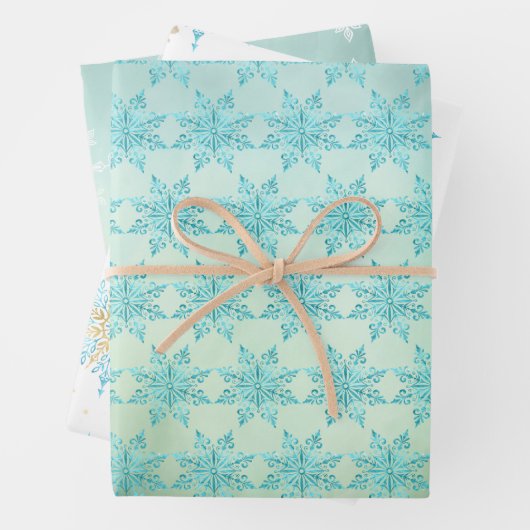 Elegant Snowflake Assortment Inpakpapier Vel (In situ)