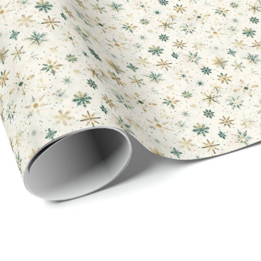 Elegant Snowflake Christmas Wrapping Paper Cadeaupapier (Rol Hoek)