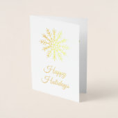 Elegant Snowflake Corporate Holiday Gold Folie Kaarten (Voorkant)