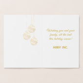 Elegant Snowflake Corporate Holiday Gold Folie Kaarten (Binnen)