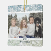 Elegant Snowflake Crystal Bokeh Keramisch Ornament (Links)