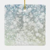 Elegant Snowflake Crystal Bokeh Keramisch Ornament (Achterkant)