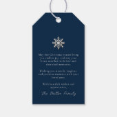 Elegant Snowflake Custom Bericht Cadeaulabel (Voorkant)