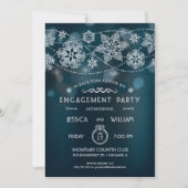 Elegant Snowflake Engagement Party Kaart (Voorkant)
