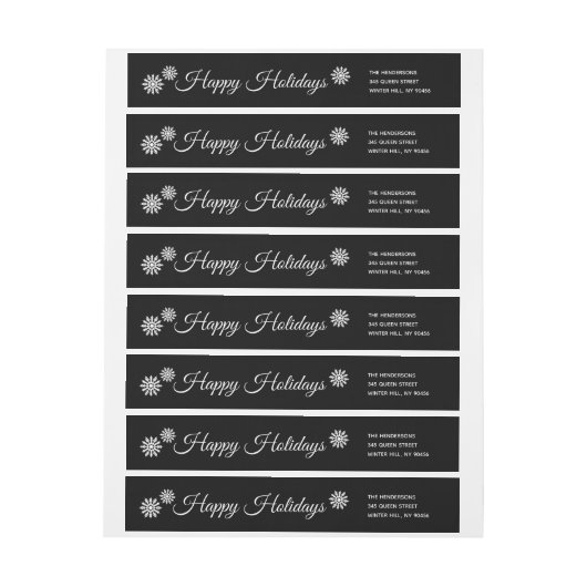 Elegant Snowflake Holiday Wrap rond Etiket (Vel)